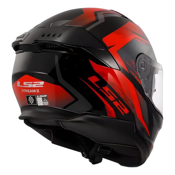 Casco integral para motociclista LS2 FF808 FURY negro mate / rojo - ECE2206
