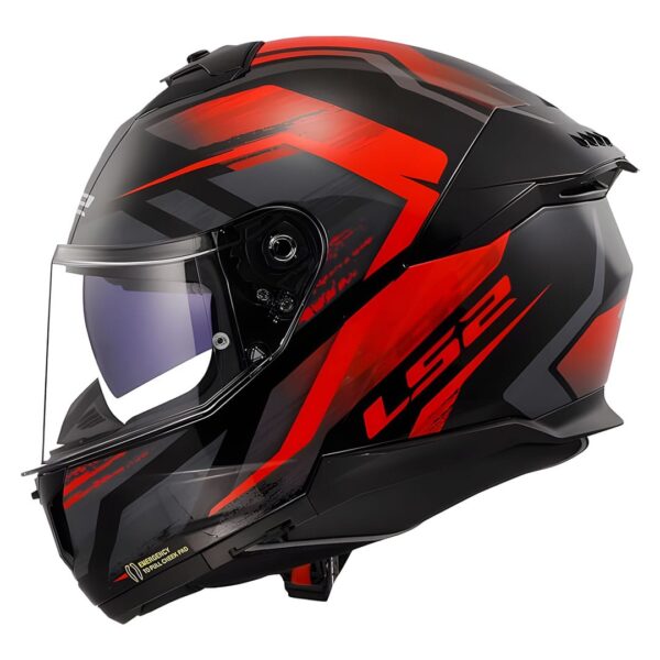 Casco integral para motociclista LS2 FF808 FURY negro mate / rojo - ECE2206