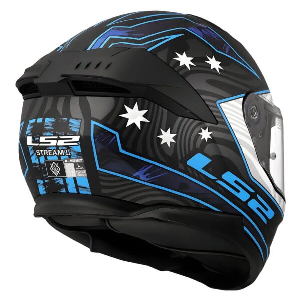 Casco integral para motociclista LS2 FF808 GALDAM negro mate / azul- ECE2206