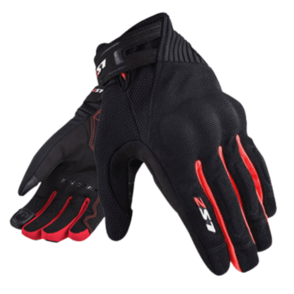 Guante para moto de hombre LS2 DART 2 negro rojo