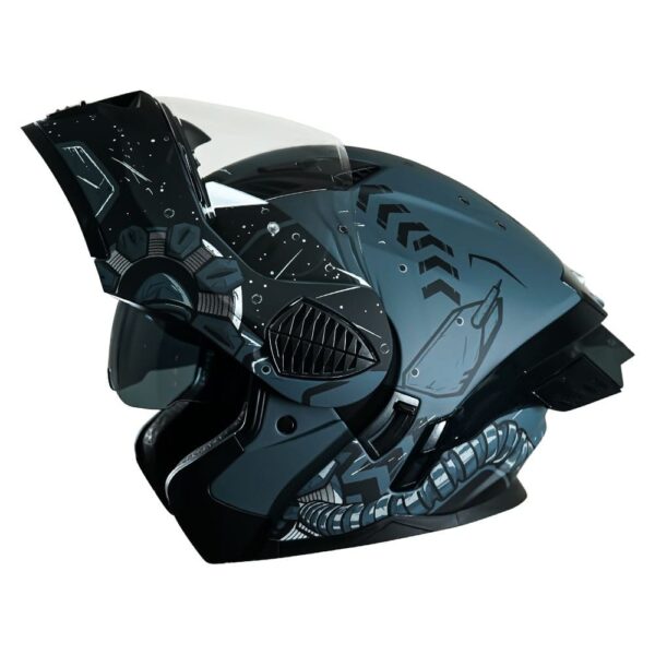 Casco abatible para moto XKUDO GALAX negro mate/gris