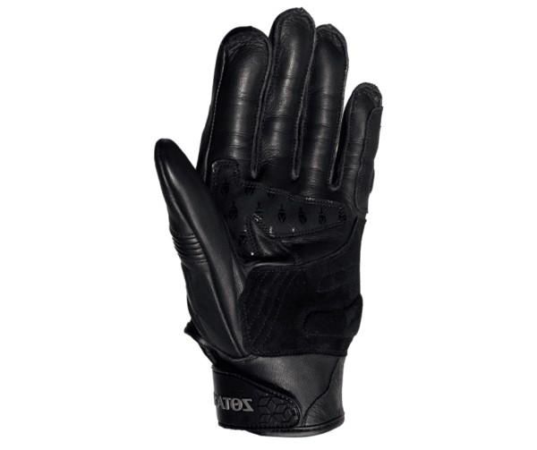 Guante de cuero para motociclista KRATOZ negro - CE