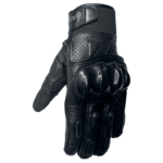 Guante de cuero para motociclista KRATOZ negro - CE
