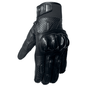 Guante de cuero para motociclista KRATOZ negro - CE