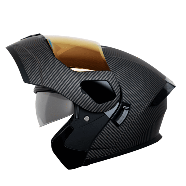 Casco abatible para moto KRATOZ EVO K35 KARBO negro mate carbon - V. tipo DIA-NOCHE