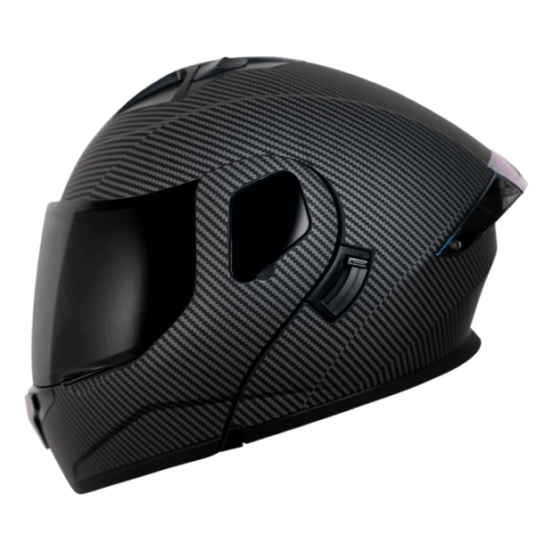 Casco abatible para moto KRATOZ EVO K35 KARBO negro mate carbon VISOR HUMO