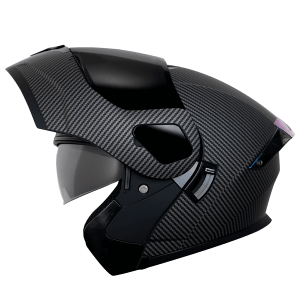 Casco abatible para moto KRATOZ EVO K35 KARBO negro mate carbon VISOR HUMO