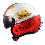 Casco para moto abiertoLS2 OF599 SPITFIRE RUST blanco/rojo