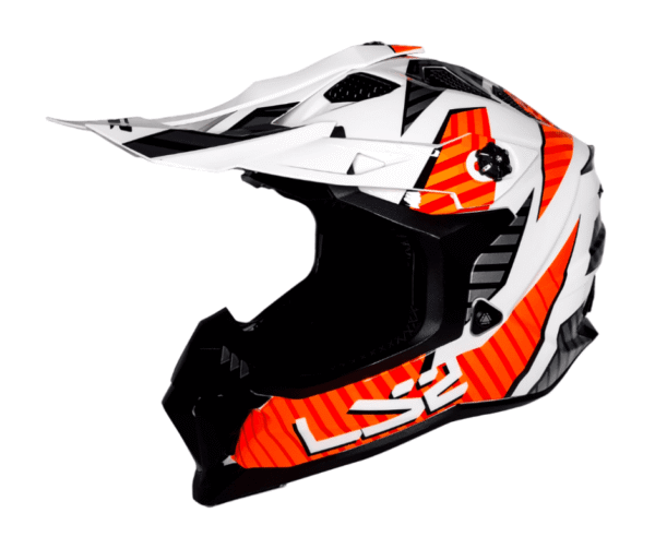 Casco para cross LS2 MX700 ASTRO blanco/naranja