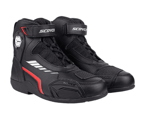 Bota para moto SCOYCO MT015-2 negro / rojo