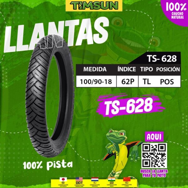 Llanta para moto TIMSUN TS-628 100/90-18 62P-TL