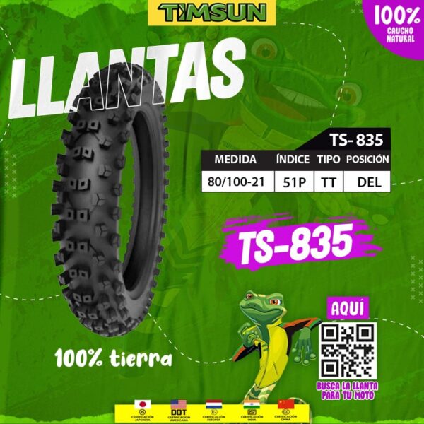 Llanta para moto TIMSUN TS-835F 51P cross
