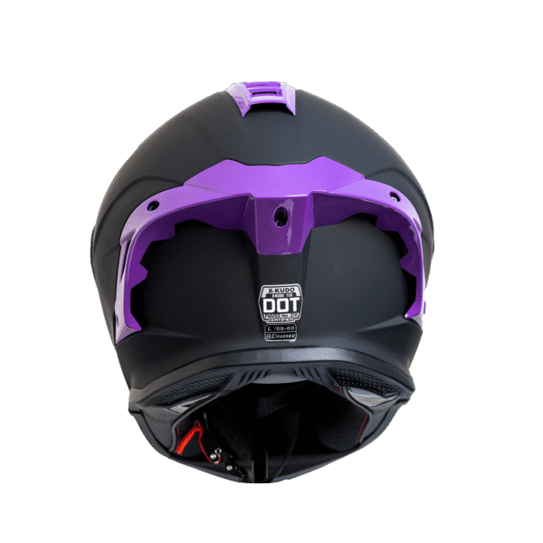 Casco integral para moto XKUDO BLASTER negro mate - v. tipo DIA-NOCHE / sp. purpura