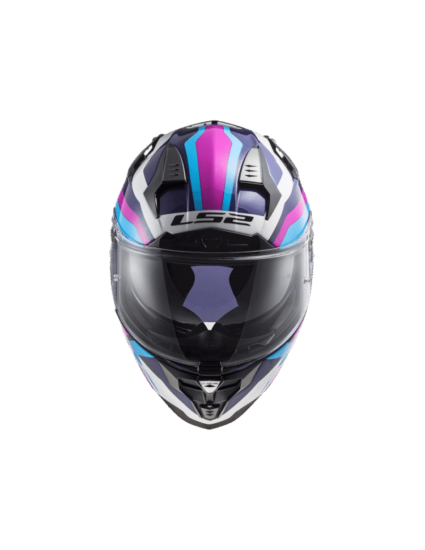 Casco para moto LS2 FF327 GALACTICA blanco/azul/rosado